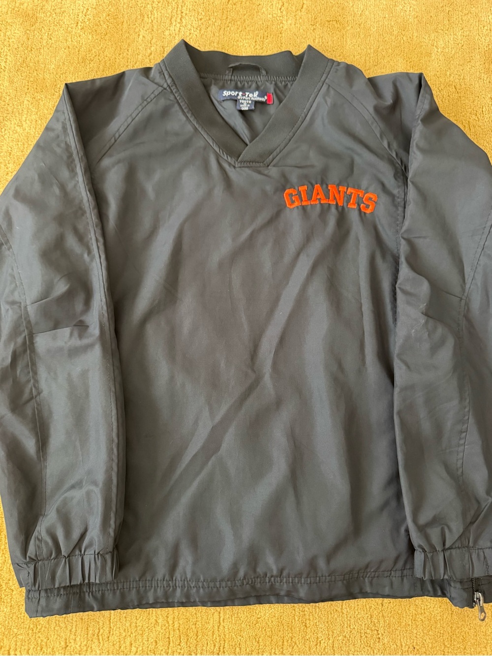 Sport-Tek Kids' Charcoal Pullover with Orange GIANTS Embroidery